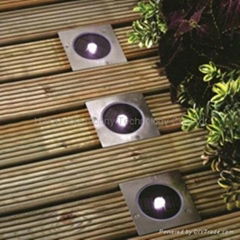 Solar deck light round or square