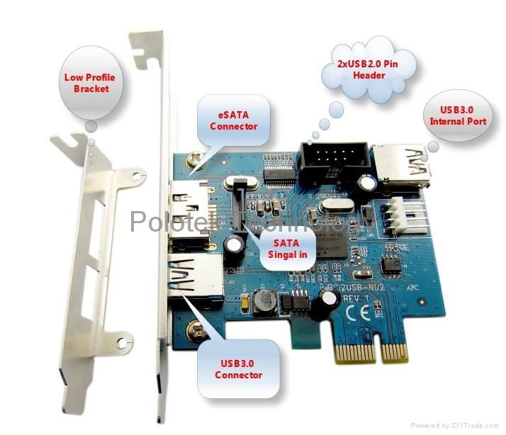 USB3.0 and Power eSATA Hybrid PCIe Card