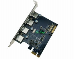 4口USB3.0轉PCIE卡 PCIE USB