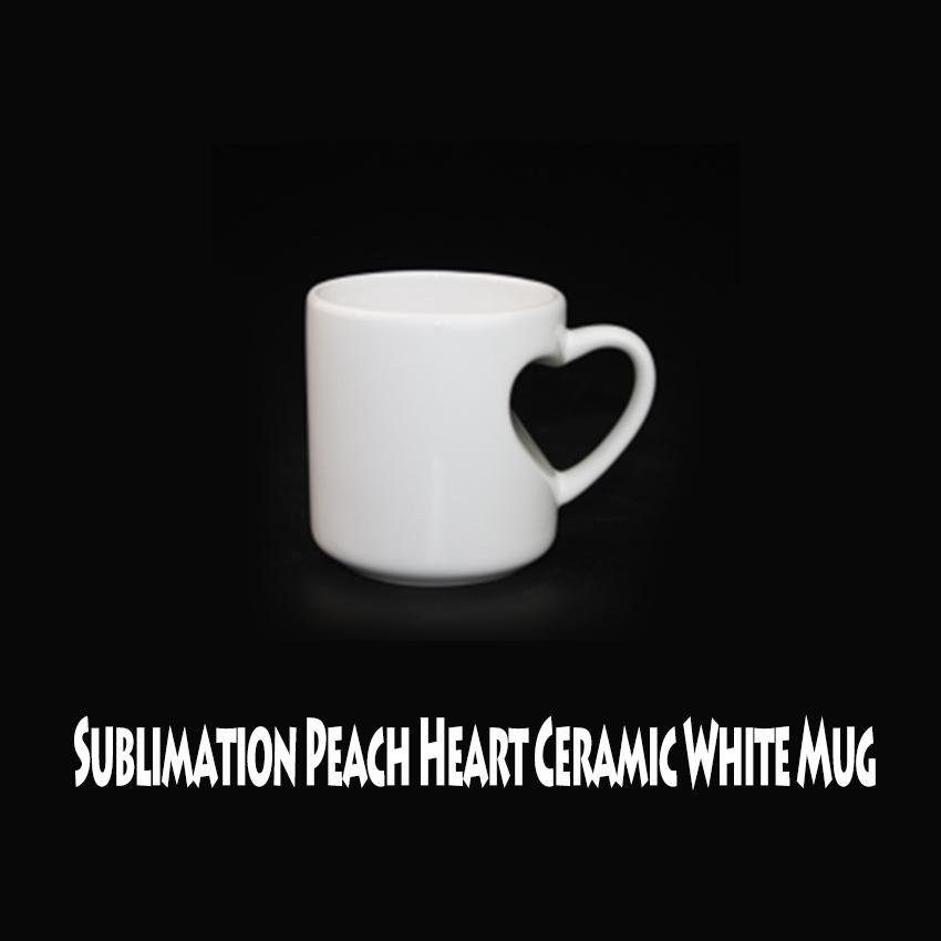 Sublimation Transfer Peach Heart Ceramic Mugs