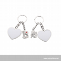 Sublimation Metal Lover Keychains Blanks Couple Key Rings