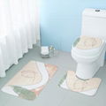 Blank Sublimation Printed Flannel Bathroom Floor Mat Toilet Mat Set 2