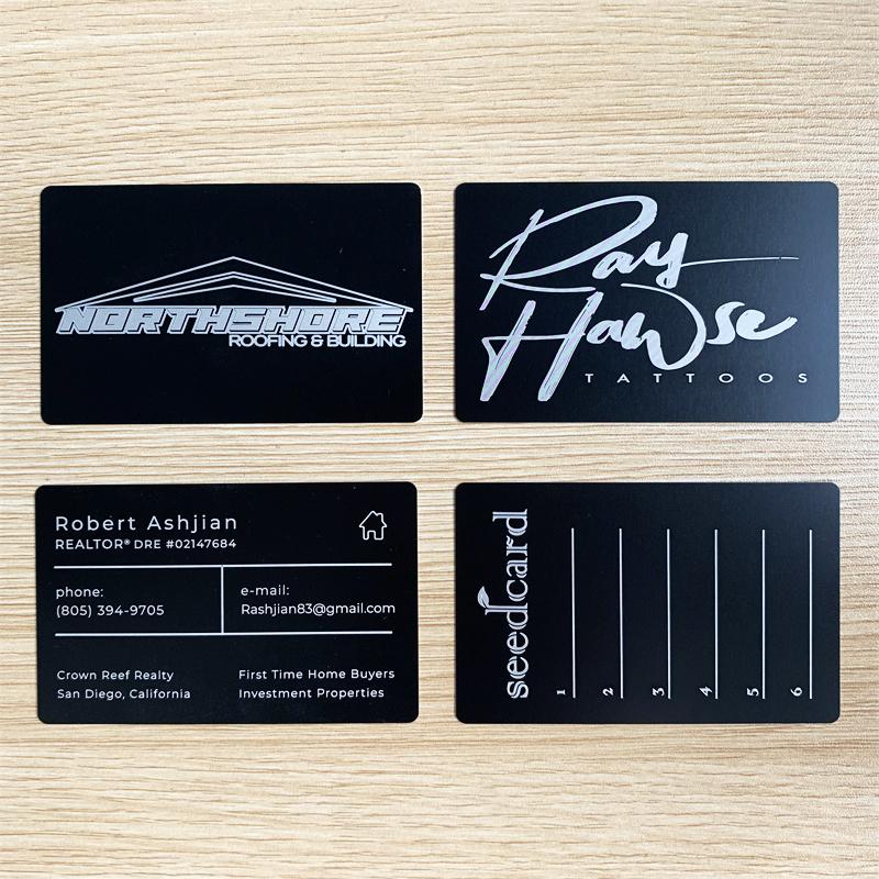 Black Laser Engraving Metal Business Card Blank Laser Cut Aluminum Cards 2