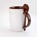 11oz Sublimation Double-colored Porcelain Cup With Inserted Spoon