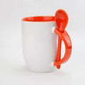 11oz Sublimation Double-colored Porcelain Cup With Inserted Spoon 8