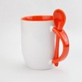 11oz Sublimation Double-colored Porcelain Cup With Inserted Spoon