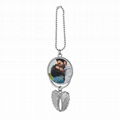 Custom Metal Car Charm Photo Decoration Sublimation Blanks Wings Pendants Double