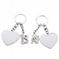 Sublimation Metal Lover Keychains Blanks Couple Key Rings