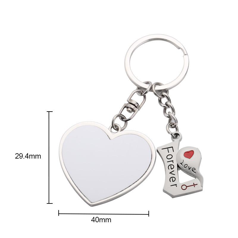 Sublimation Metal Lover Keychains Blanks Couple Key Rings 4