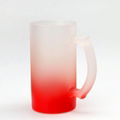 16OZ Colorful Frosted Beer Glass Sublimation Glass Beer Mugs For Bar