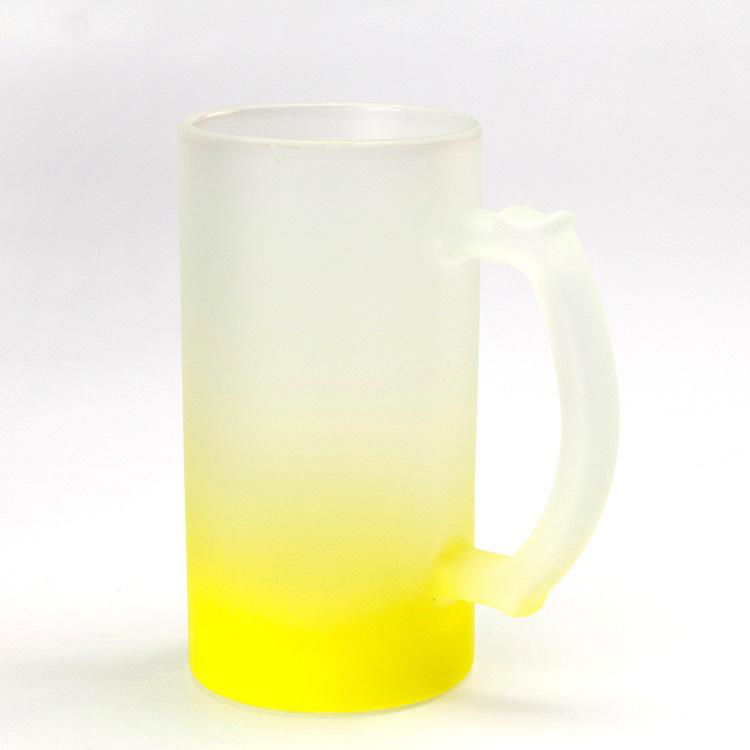 16OZ Colorful Frosted Beer Glass Sublimation Glass Beer Mugs For Bar 2