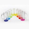 16OZ Colorful Frosted Beer Glass Sublimation Glass Beer Mugs For Bar 7