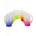 16OZ Colorful Frosted Beer Glass Sublimation Glass Beer Mugs For Bar 8