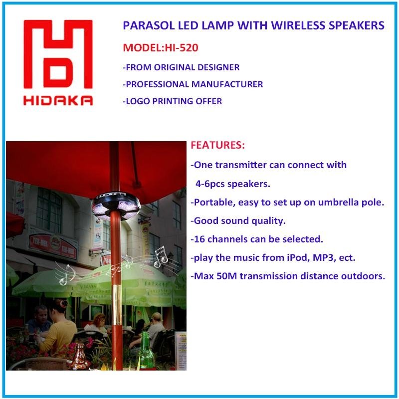 2014 New Product Outdoor LED Lights with Bluetooth Wireless Speakers