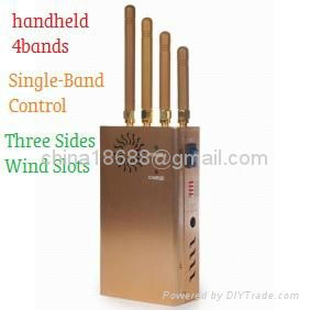 2014 New Handheld Four Bands Cell Phone Jammer with Single-Band Control