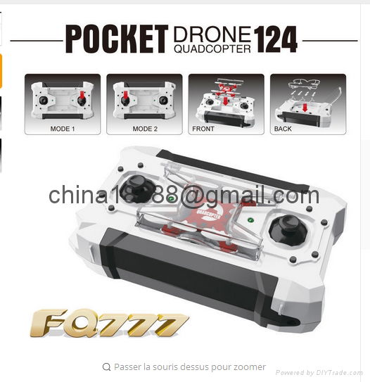  Fq777-124 Mini poche Drone 4CH 6 axe Gyro Quadcopter avec commutable contr?leur 3
