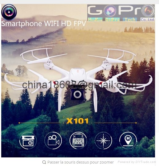  Profession Drones MJX X101 Quadcopter 2.4 g six axes Rc hélicoptère Drone avec  5