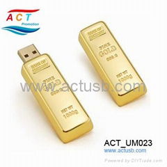 Metal golden bar USB Flash Disk