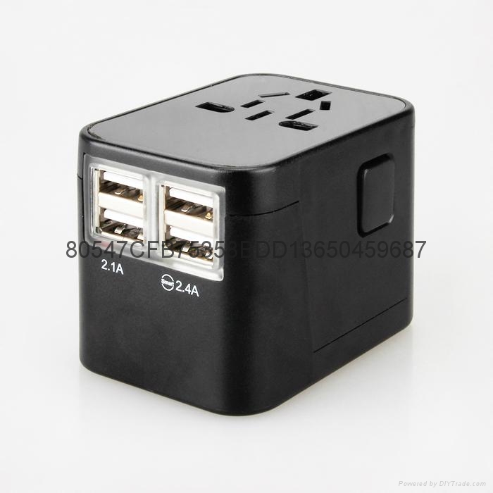 4USB adapter travel adapter Universal Travel Adapter with USB Charger 3