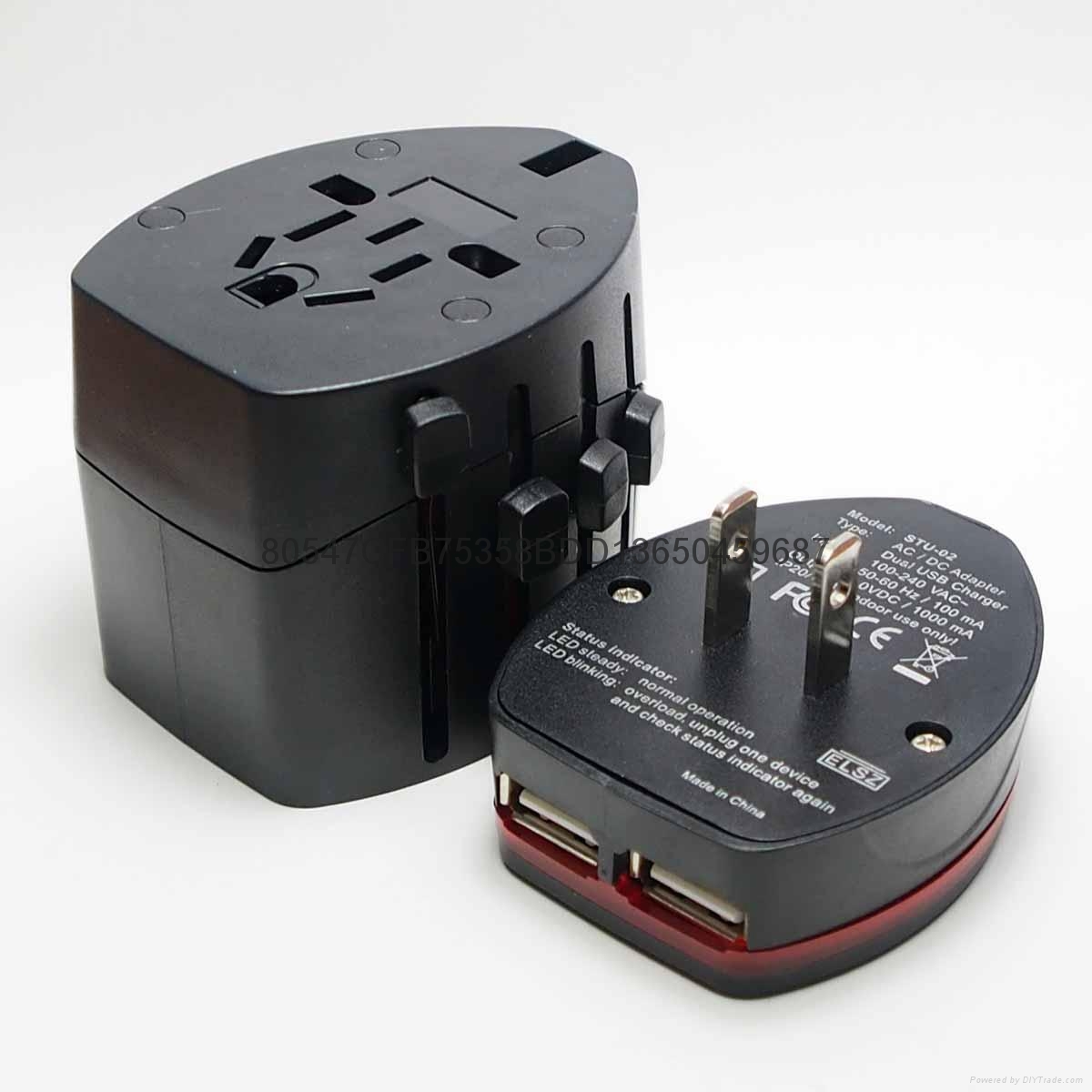 SWA2UUniversal Travel Adapter with USB Charger  World Travel USB Adapter  2