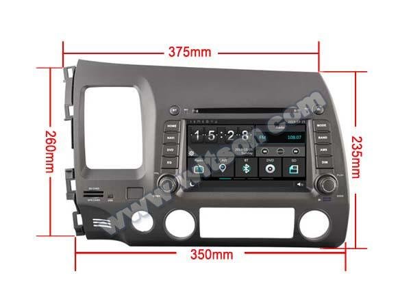 Android 6.0 Car DVD Player With GPS for HONDA CIVIC 2006-2011 (W2-K7313) 2