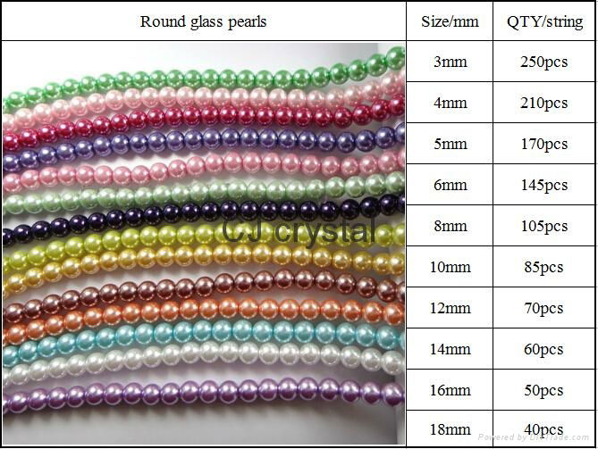 Round shape jewelry galss pearls for decoration  3