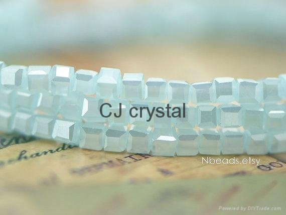 jewelry accessories cube beads faceted square glass beads wholesale 4