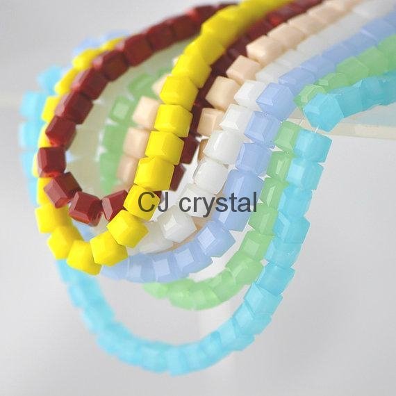 jewelry accessories cube beads faceted square glass beads wholesale