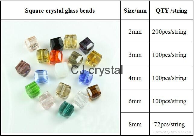 jewelry accessories cube beads faceted square glass beads wholesale 2