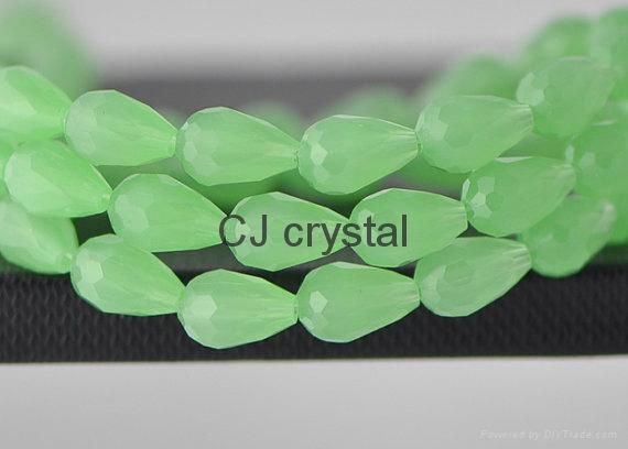 Faceted Jade beads waterdrop shape glass beads wholesale  2