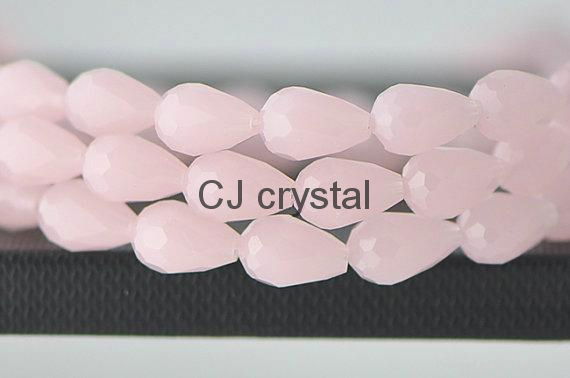 Faceted Jade beads waterdrop shape glass beads wholesale 