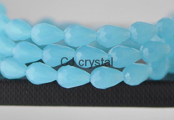 Faceted Jade beads waterdrop shape glass beads wholesale  3