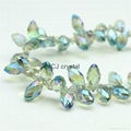 Top hole faceted teardrop glass beads drop beads wholesale  3