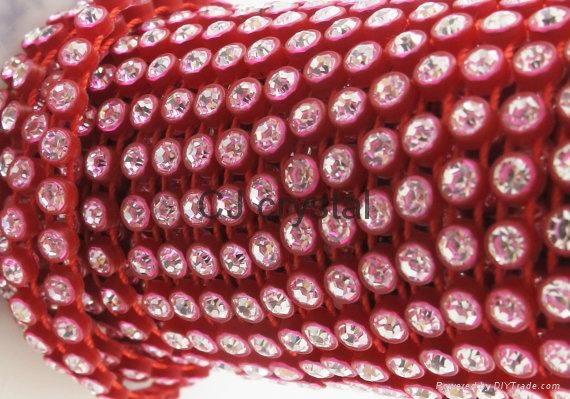 Rhinestone Mesh ss6 AB Strass Rhinestone plastic cup chain trims 2