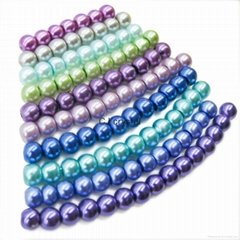 Smooth surface glass pearls jewelry DIY jewelry material 