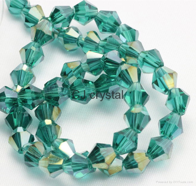 Faceted glass loose beads 4mm bicone beads 