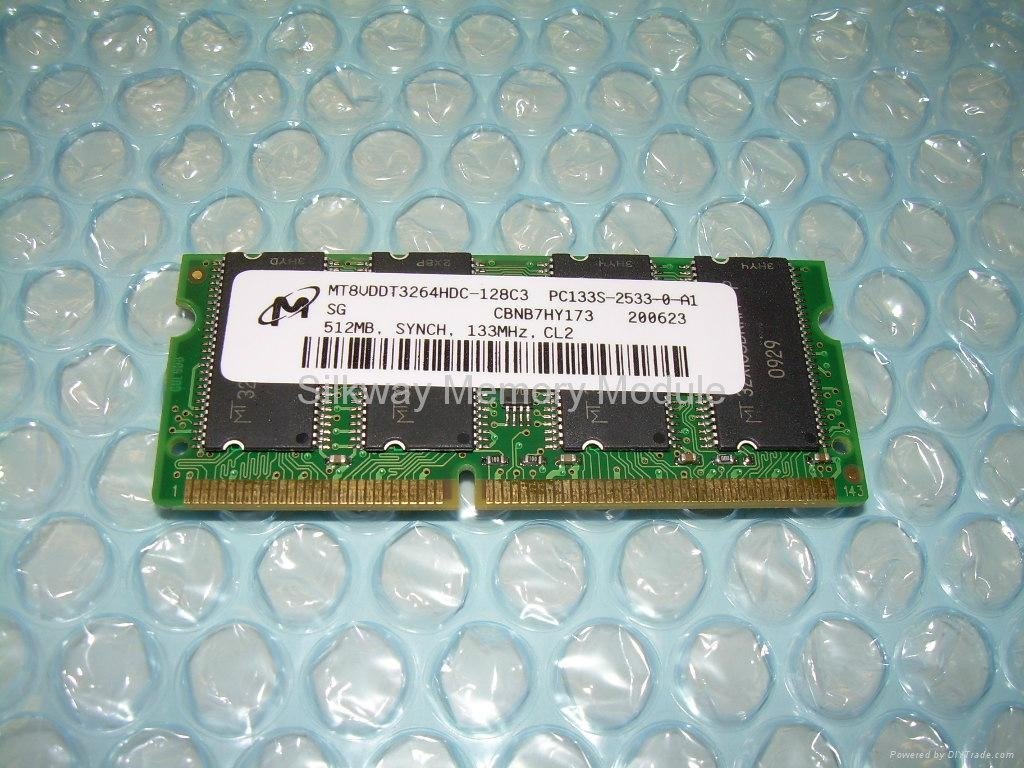 Laptop memory SODIMM SDRAM PC133 512MB & 256MB 100 