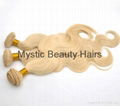 100% Human Hair Extensions Body Wave Brazilian Virgin Hair Lightest Blonde 613# 3