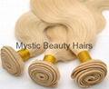 100% Human Hair Extensions Body Wave Brazilian Virgin Hair Lightest Blonde 613# 2