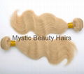 100% Human Hair Extensions Body Wave Brazilian Virgin Hair Lightest Blonde 613# 5