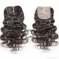 100% Human Virgin Hair Bundles With Lace Closure Body Wave Hair Extensions 4