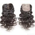 100% Human Virgin Hair Bundles With Lace Closure Body Wave Hair Extensions