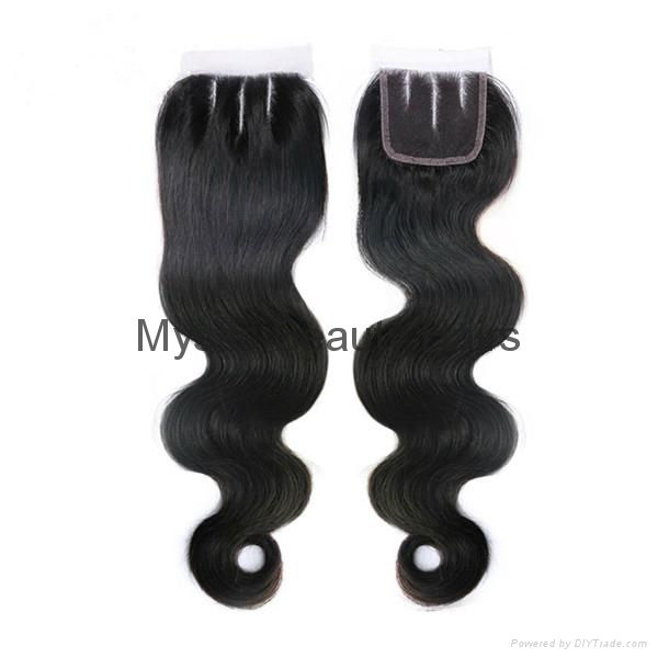 Human Hair Lace Closure in different parting 4