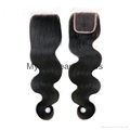 Human Hair Lace Closure in different parting