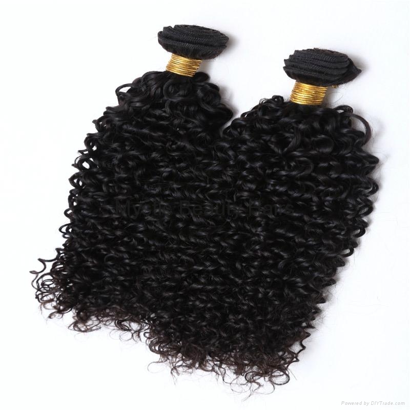 Malaysian Peruvian Brazilian Curly Hair Weaves Jerry Curl Unprocessed Human Hair 3