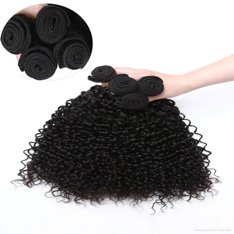 Malaysian Peruvian Brazilian Curly Hair Weaves Jerry Curl Unprocessed Human Hair