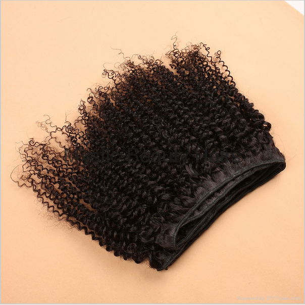 8A Grade Unprocessed Virgin Brazilian Human Hair Afro Kinky Curly Weaves 4