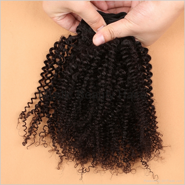 8A Grade Unprocessed Virgin Brazilian Human Hair Afro Kinky Curly Weaves 3