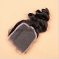 100% Human Hair Virgin Brazilian Lace Closures with Bundles Loose Wave Extension 2