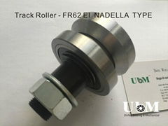 FR62EI, guide roller, bolt V-shaped roller bearing, vee type wheel bearing